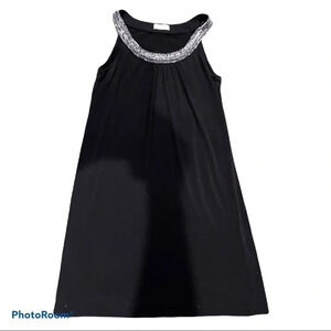 Calvin  Klein tunic black chain link neck midi dress